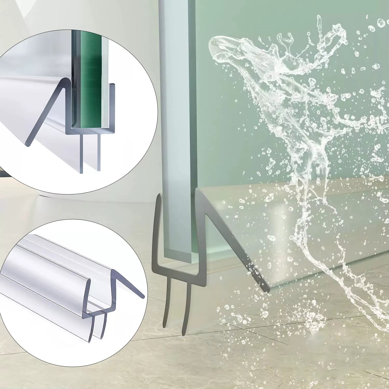 6/8/10/12Mm Transparent PVC Seal Gap Window Door Weatherstrip Bath Shower Screen Door Seal Strip