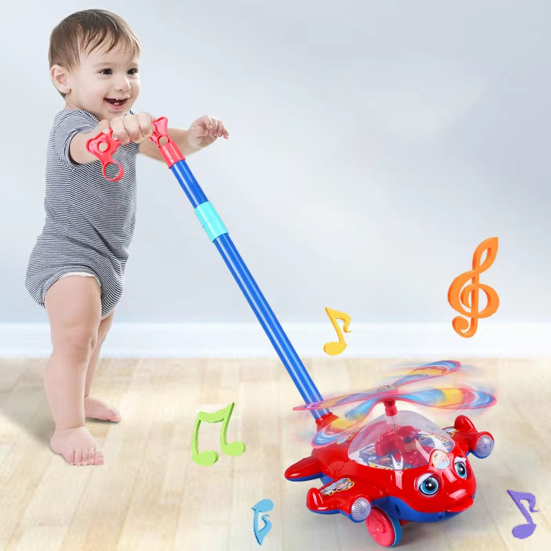 Baby Walker Toy Hand Push Toddler Toy Plane Car Toy Push along Walking Toy for Kids Children Boys Girls Outdoor