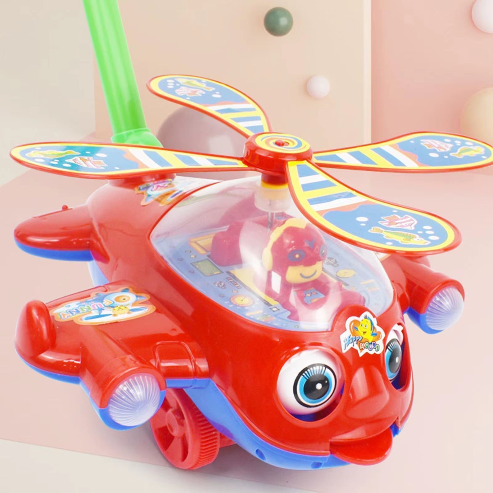 Baby Walker Toy Hand Push Toddler Toy Plane Car Toy Push along Walking Toy for Kids Children Boys Girls Outdoor