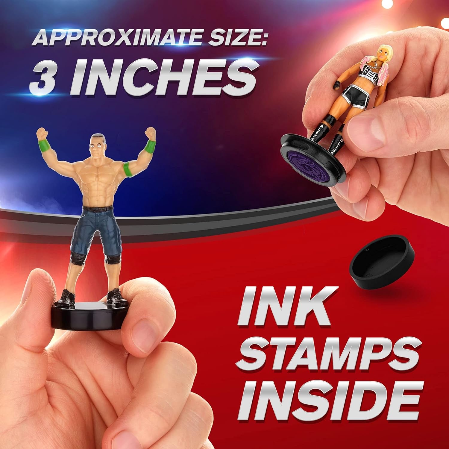 WWE Superstar Stampers, Set of 5 - Self-Inking WWE Superstars for Crafts, Party Decor, Cake Toppers Gifts - Ultimate Warrior, Rey Mysterio, the Rock, and More by , 2.3-2.5 In. Tall.