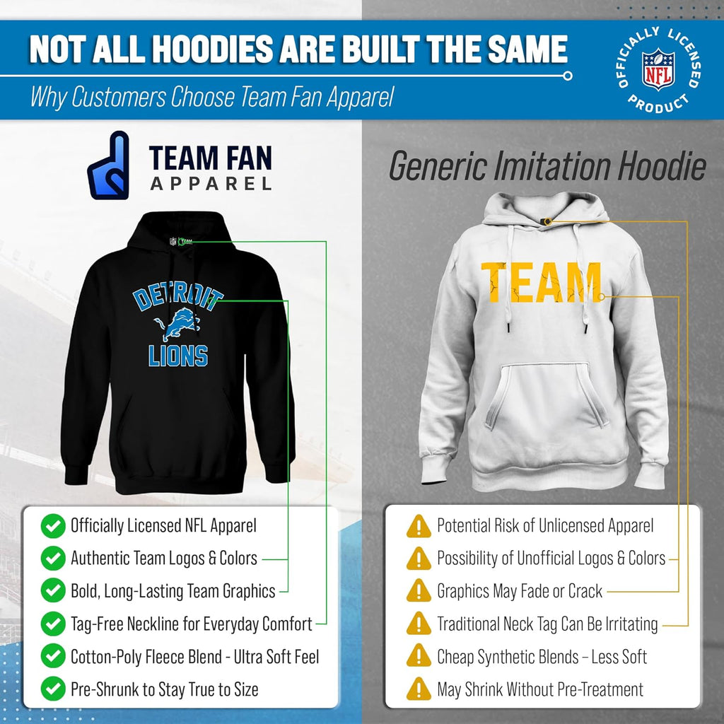 NFL Adult Gameday Hooded Sweatshirt - Poly Fleece Cotton Blend - Stay Warm and Represent Your Team in Style