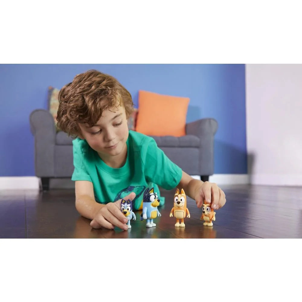 Family Figure 4-Pack, with Mum Dad Bingo , Toys for Kids 3-6 Years