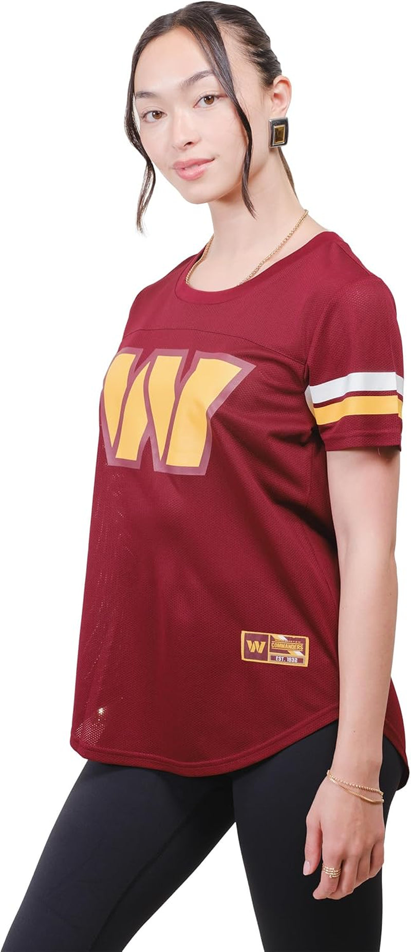 Women'S NFL Official Soft Mesh Varsity Stripe T-Shirt