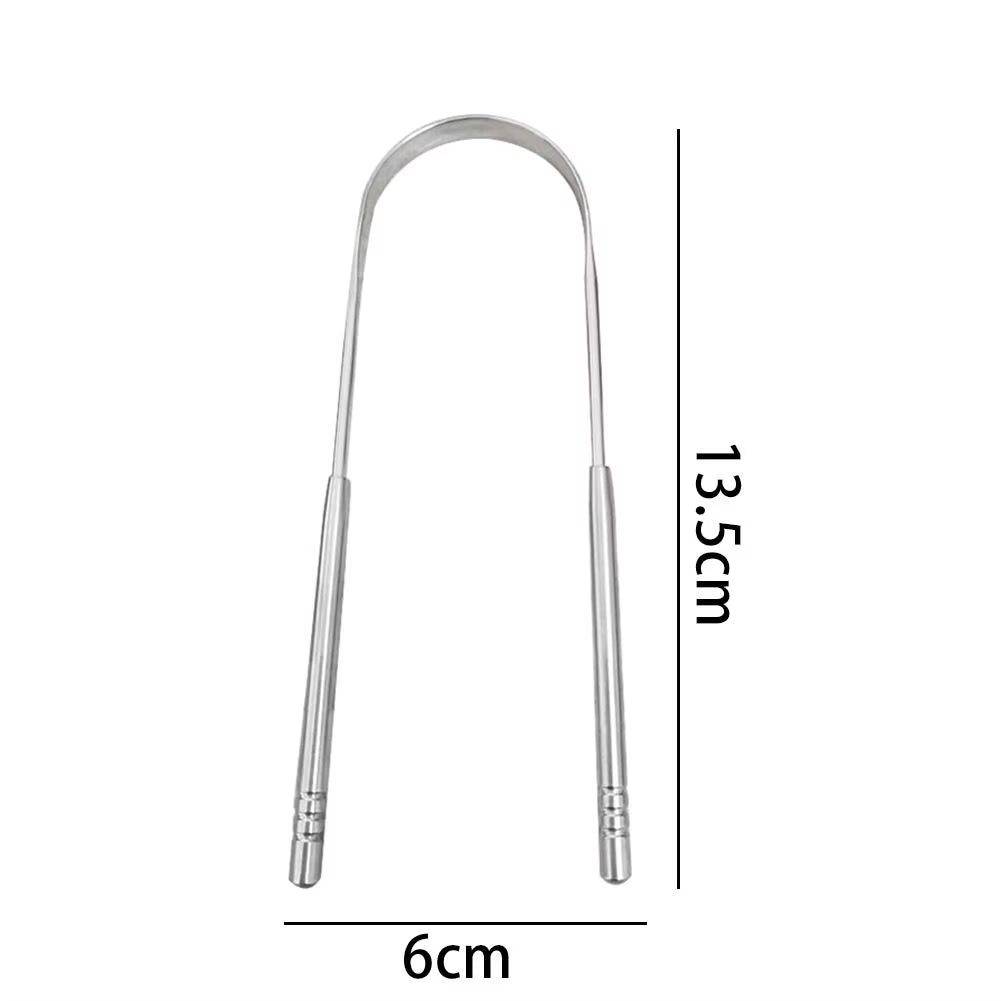 1Pcs Steel Tongue Scraper U-Shaped Metal Fresh Breath Cleaning Coated Tongue Toothbrush Oral Hygiene Care Tools