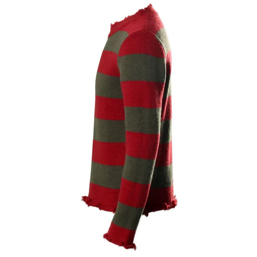 Freddy Krueger Sweater Halloween Cosplay Costume Adult Red Green Stripes Men‘S Outfits Gift Theme Party Carnival