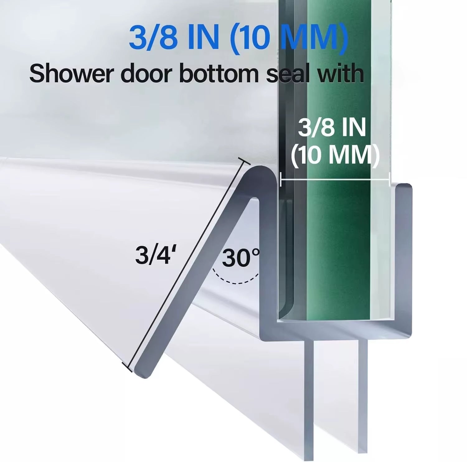 6/8/10/12Mm Transparent PVC Seal Gap Window Door Weatherstrip Bath Shower Screen Door Seal Strip