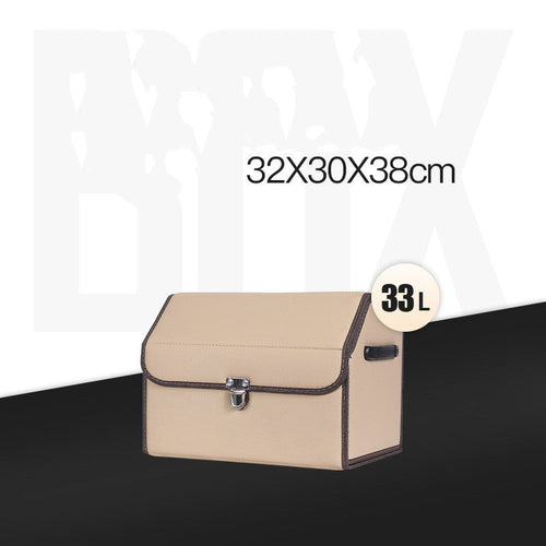 CarVault™ – Foldable Car Trunk Storage Box (Leather Style)
