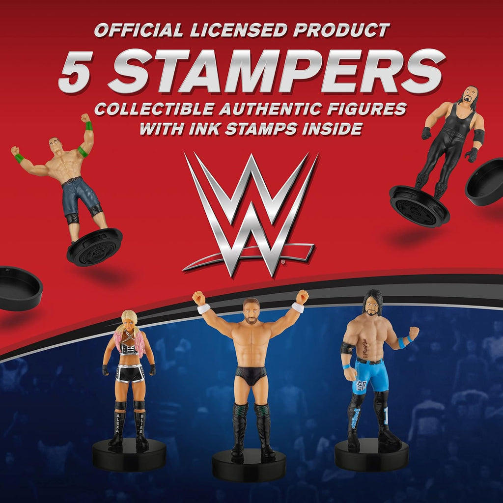 WWE Superstar Stampers, Set of 5 - Self-Inking WWE Superstars for Crafts, Party Decor, Cake Toppers Gifts - Ultimate Warrior, Rey Mysterio, the Rock, and More by , 2.3-2.5 In. Tall.