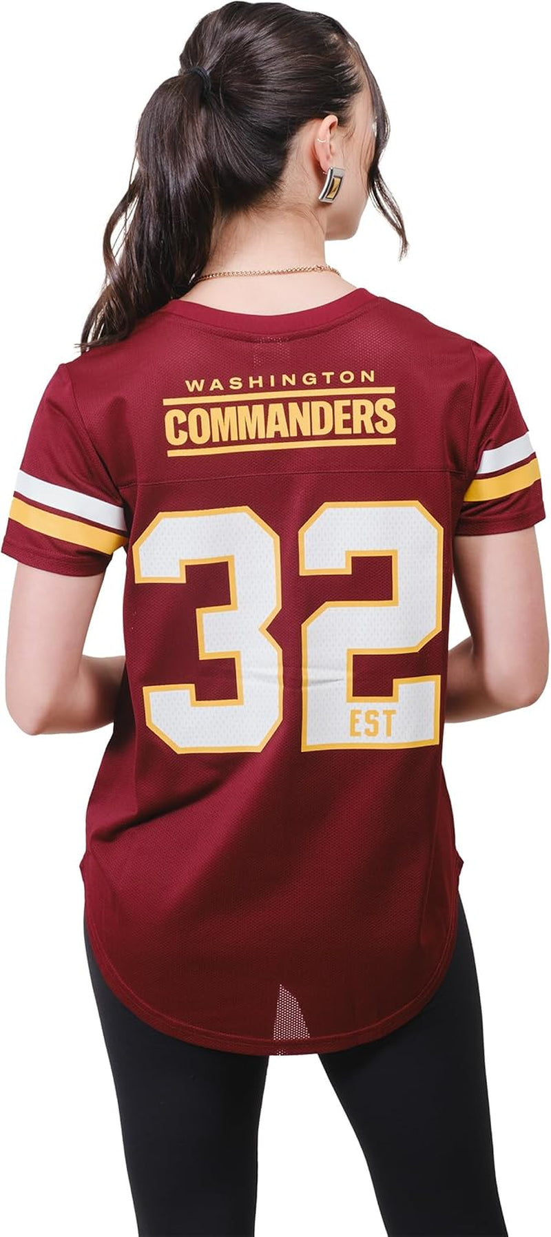 Women'S NFL Official Soft Mesh Varsity Stripe T-Shirt