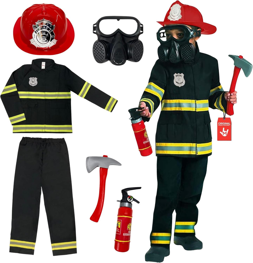 Firefighter Costume for Kids (2 Colors) - Boys Fireman & Fire Fighter Costume for Halloween