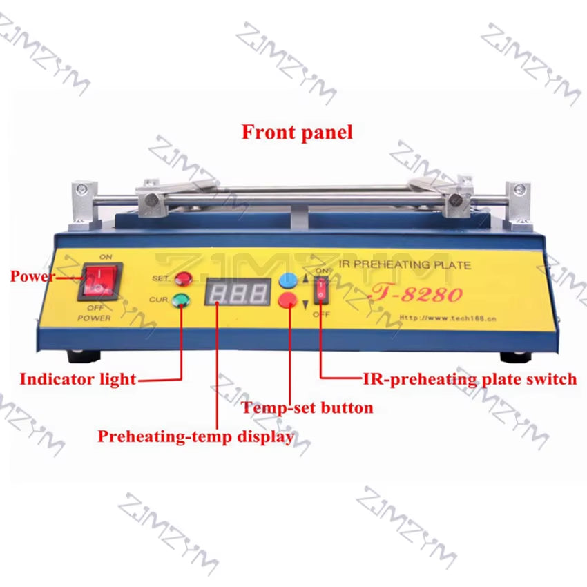 220V or 110V Puhui T8280 PCB Preheater IR Preheating Plate T-8280 Ir-Preheating Oven 0-450Degree Celsius Solder Repair
