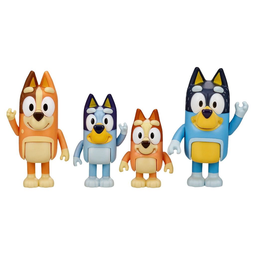 Family Figure 4-Pack, with Mum Dad Bingo , Toys for Kids 3-6 Years