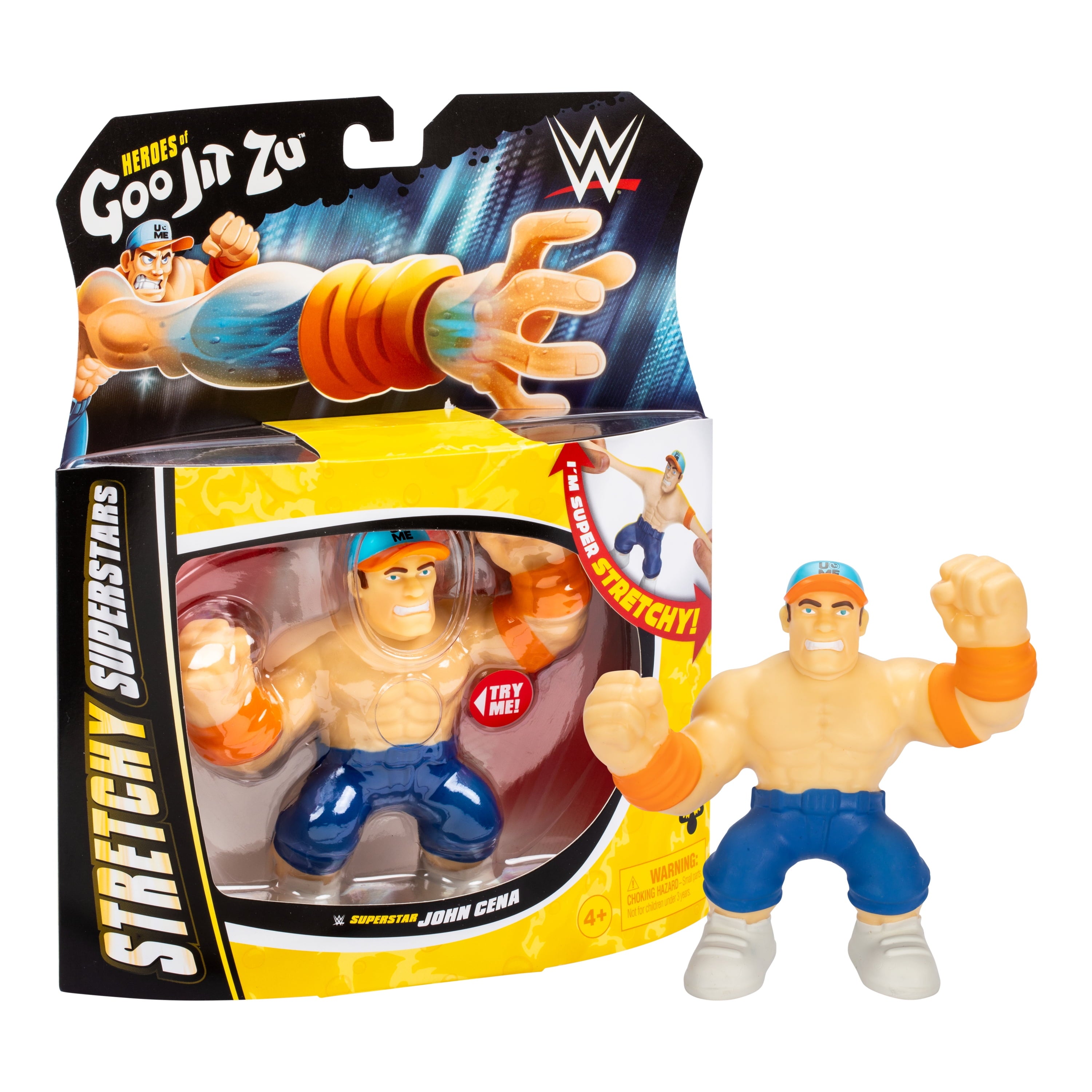 Heroes of  WWE Stretchy Superstars John Cena, Stretchy Action Figure, Ages 4+
