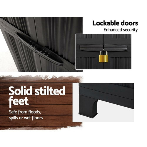 Gardeon Outdoor Storage Cabinet Box 173cm Lockable Cupboard Sheds