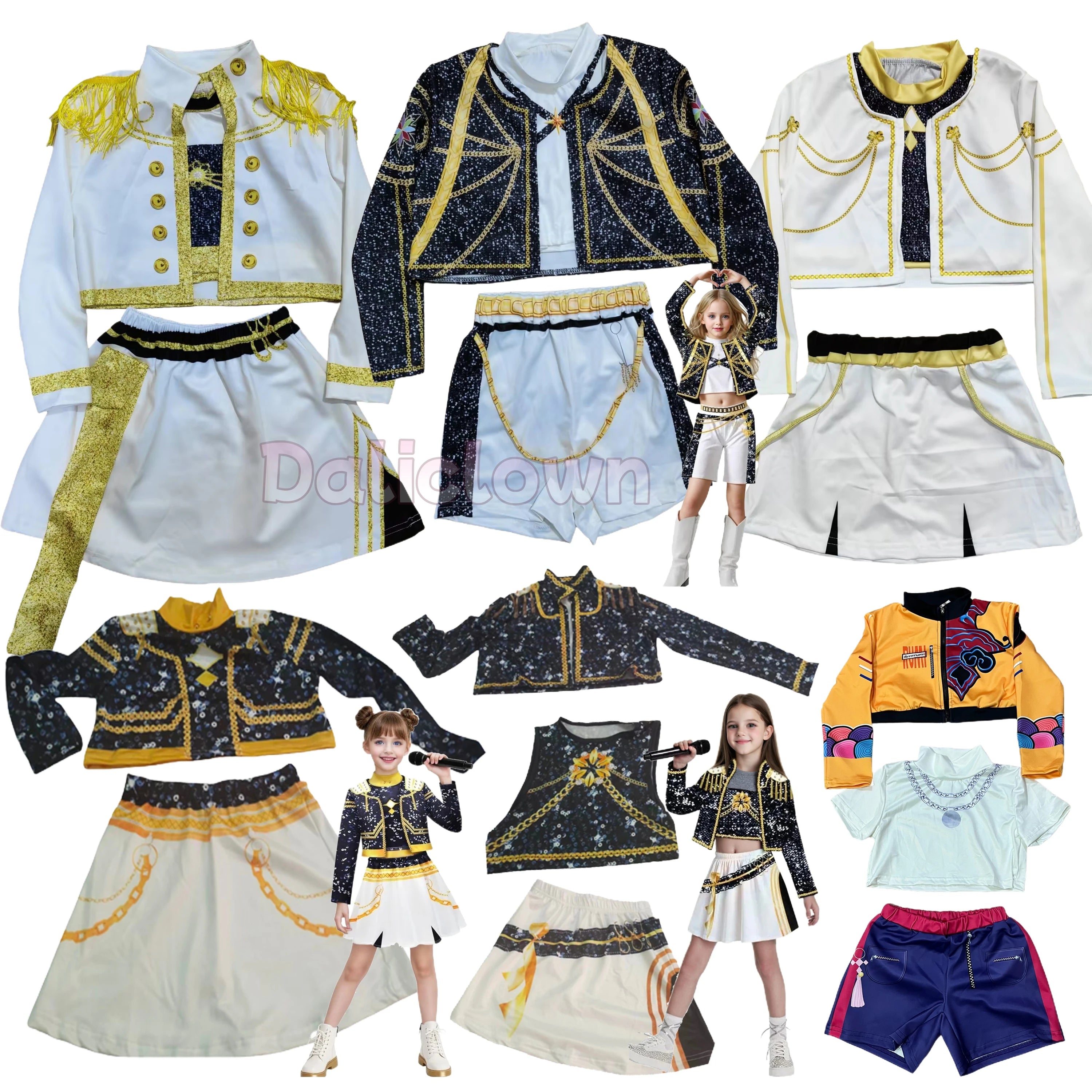 Kids Rumi Mira Zoey Cosplay Kpop Demon Hunters Girl Costume K Pop Huntrix Golden Costume Child Halloween Party Clolthes Outfit