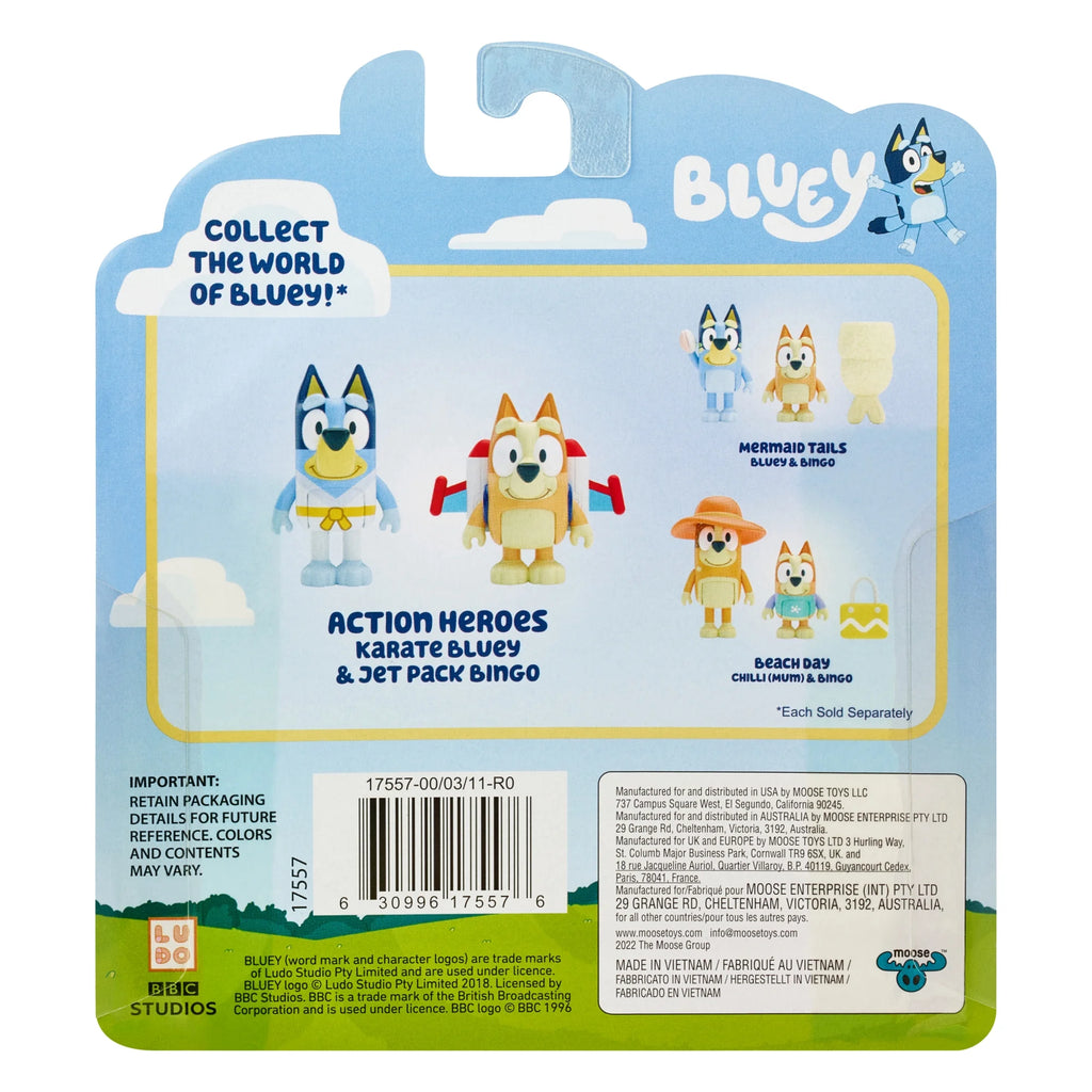 Action Heroes 2.5 Inch  and Bingo Figures, Ages 3+