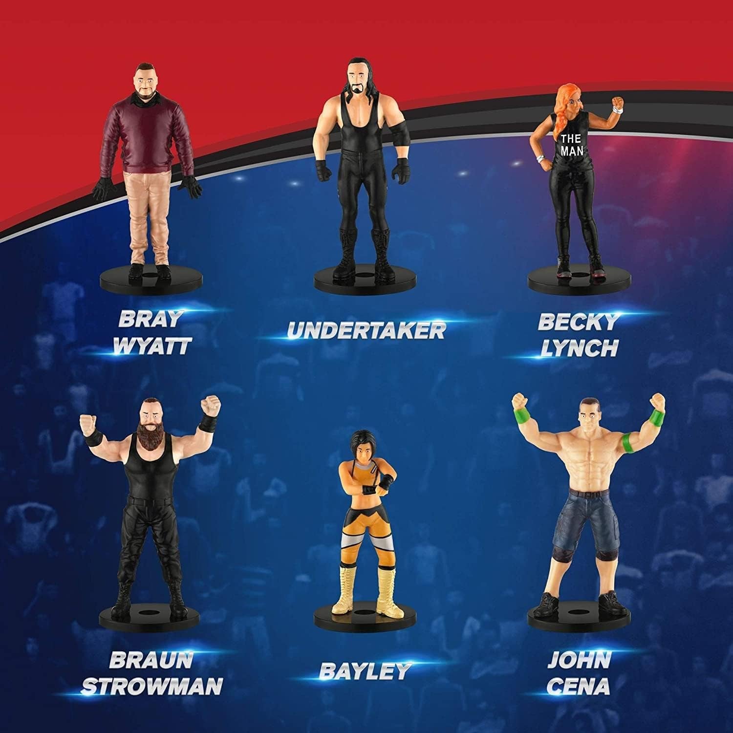 WWE Superstar Pencil Toppers, Set of 12 – WWE Superstars for Writing, Party Decor, Toppers Gifts – Bray Wyatt, Undertaker, Becky Lynch, Braun Strowman and More – Set A