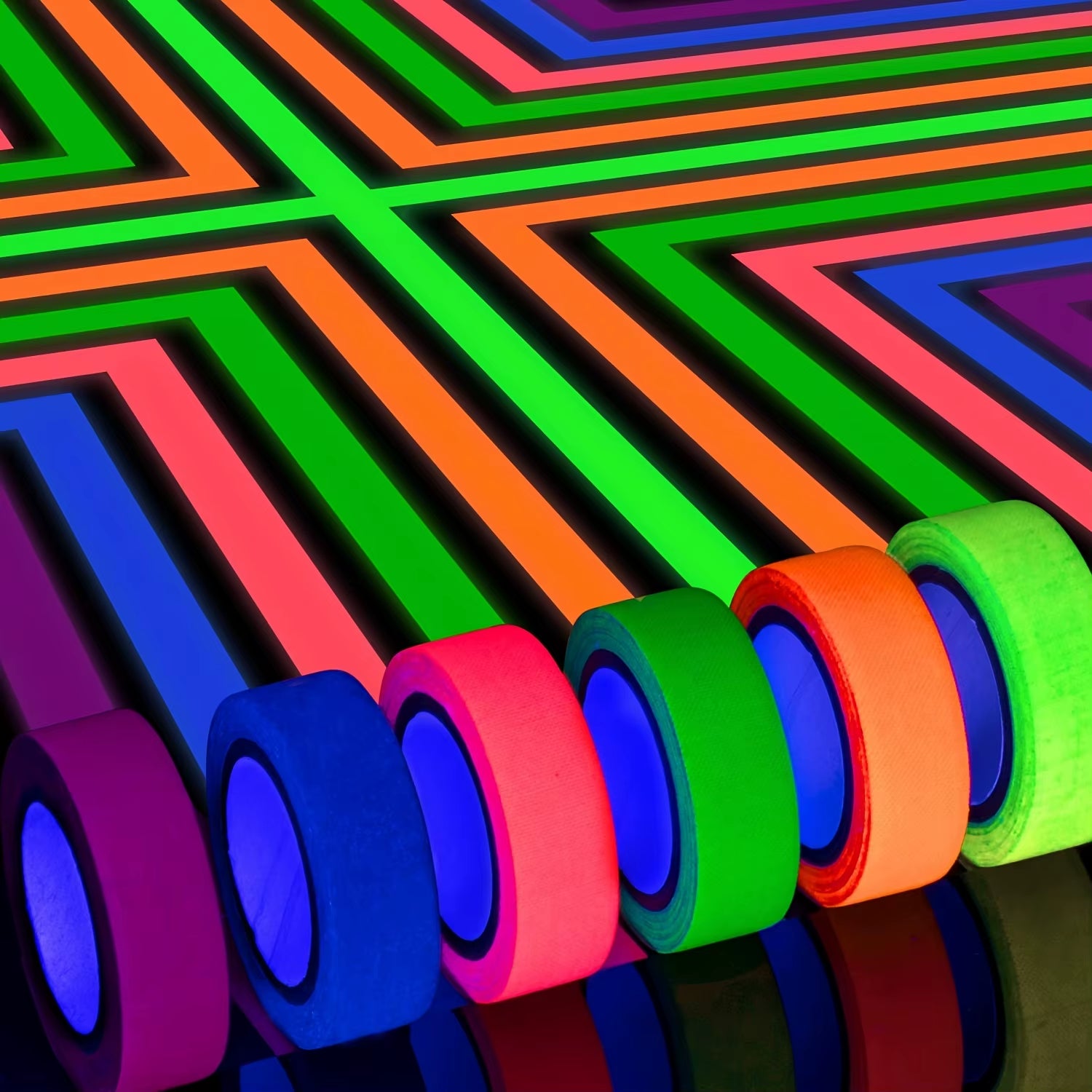6Pcs/Set Tape Fluorescent Tape Self Adhesive Sticker Reactive Black Light Reactive Photography Home Decor DIY Crafts