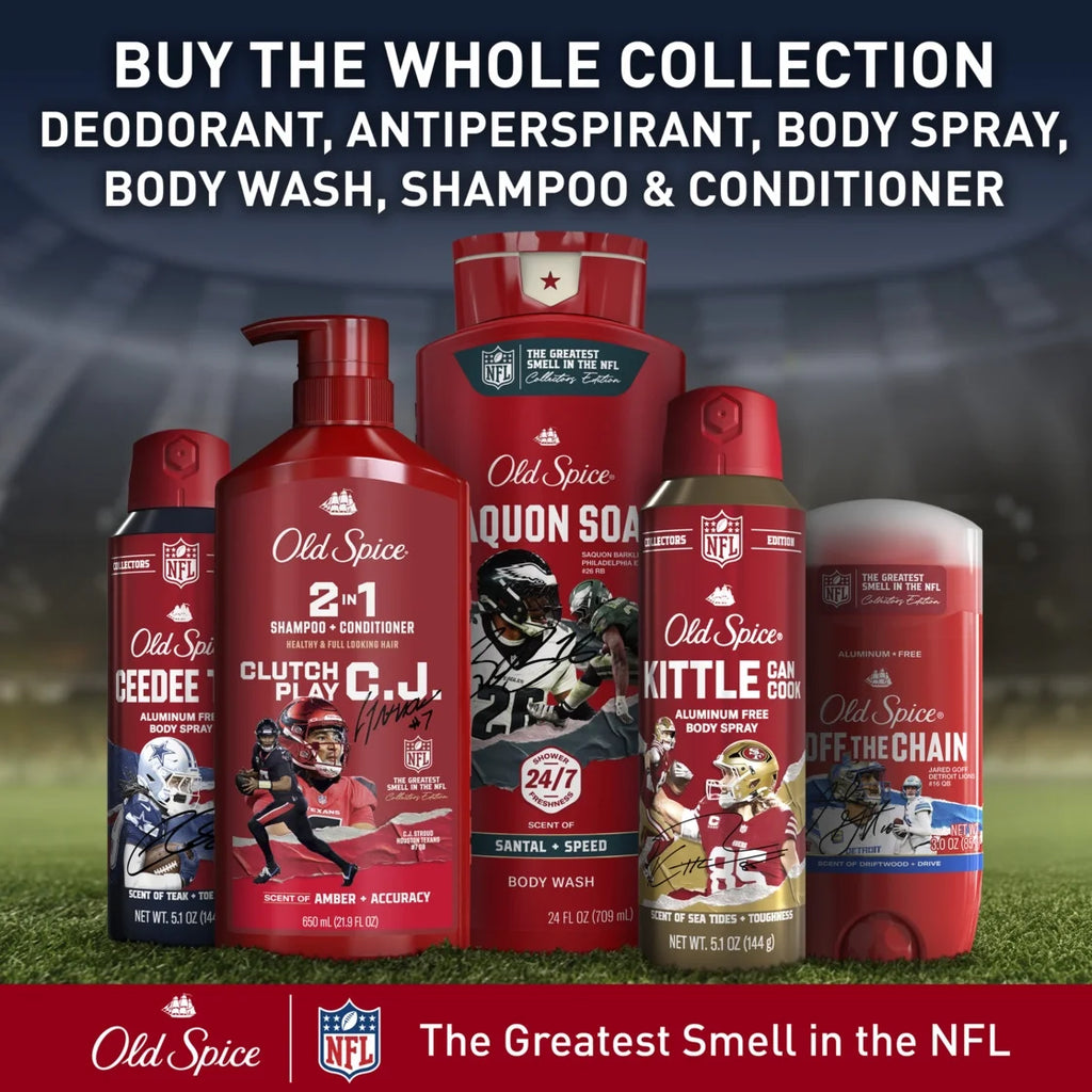 Body Wash for Men, NFL Collection, Kittle Can Cook, Scent of Sea Tides + Toughness, 24Oz
