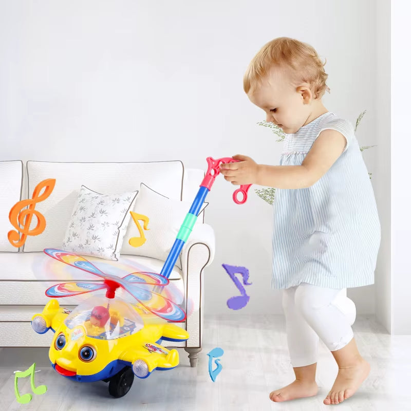 Baby Walker Toy Hand Push Toddler Toy Plane Car Toy Push along Walking Toy for Kids Children Boys Girls Outdoor
