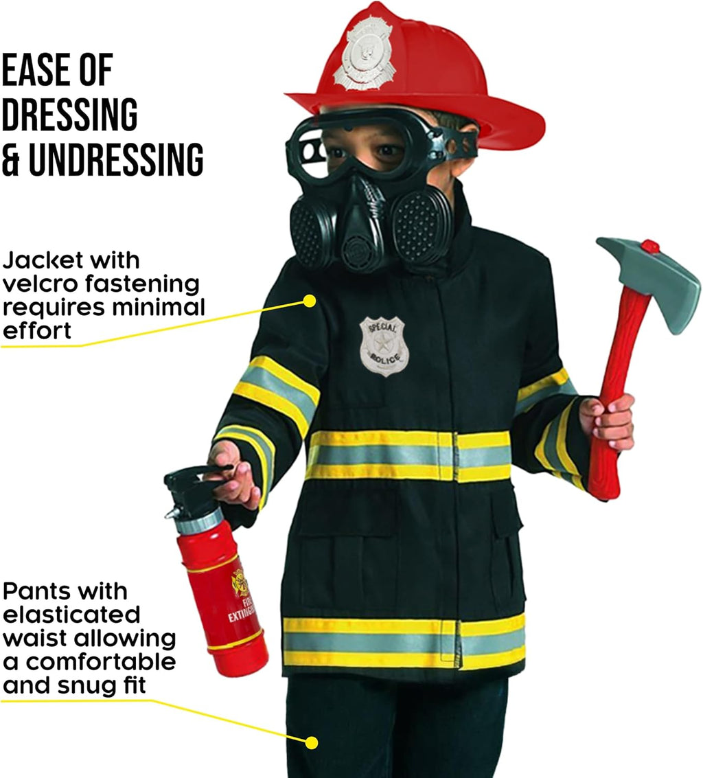 Firefighter Costume for Kids (2 Colors) - Boys Fireman & Fire Fighter Costume for Halloween
