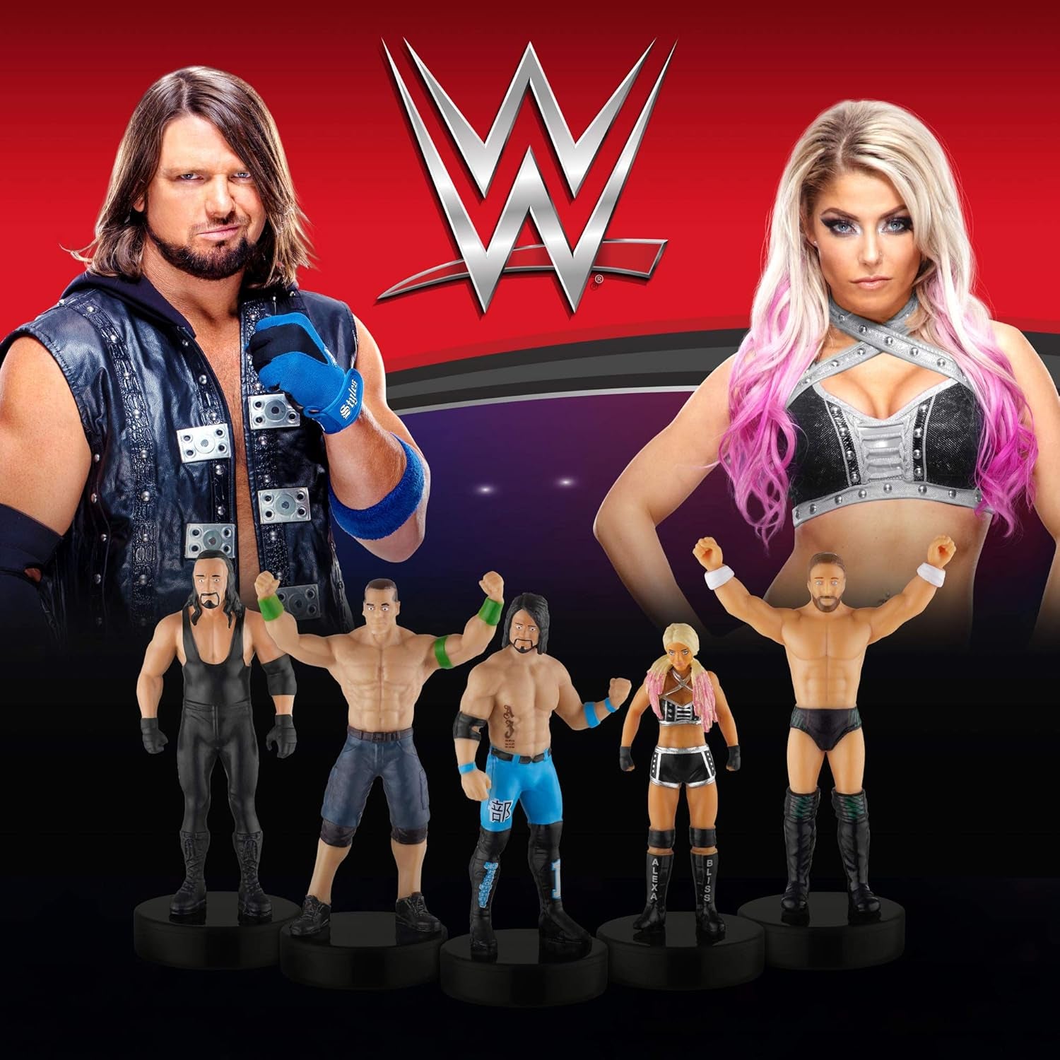 WWE Superstar Stampers, Set of 5 - Self-Inking WWE Superstars for Crafts, Party Decor, Cake Toppers Gifts - Ultimate Warrior, Rey Mysterio, the Rock, and More by , 2.3-2.5 In. Tall.