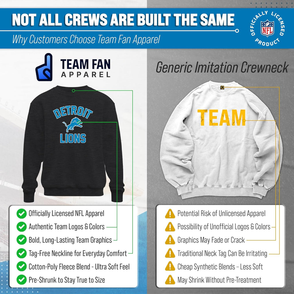NFL Adult Gameday Football Crewneck Sweatshirt - Cotton Blend - Stay Warm, Comfortable & Stylish on Game Day