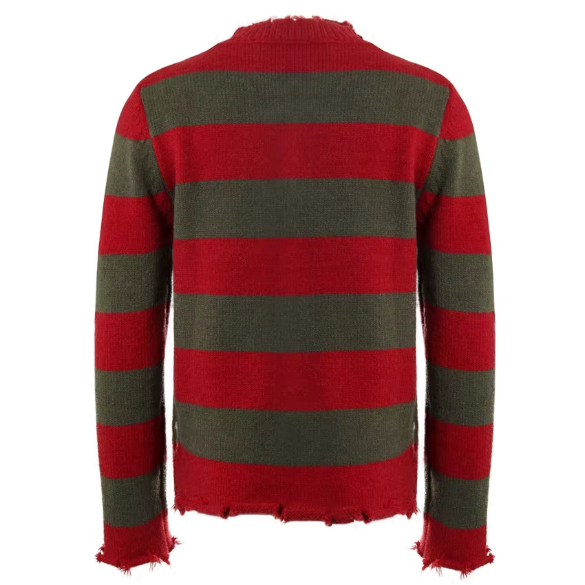Freddy Krueger Sweater Halloween Cosplay Costume Adult Red Green Stripes Men‘S Outfits Gift Theme Party Carnival