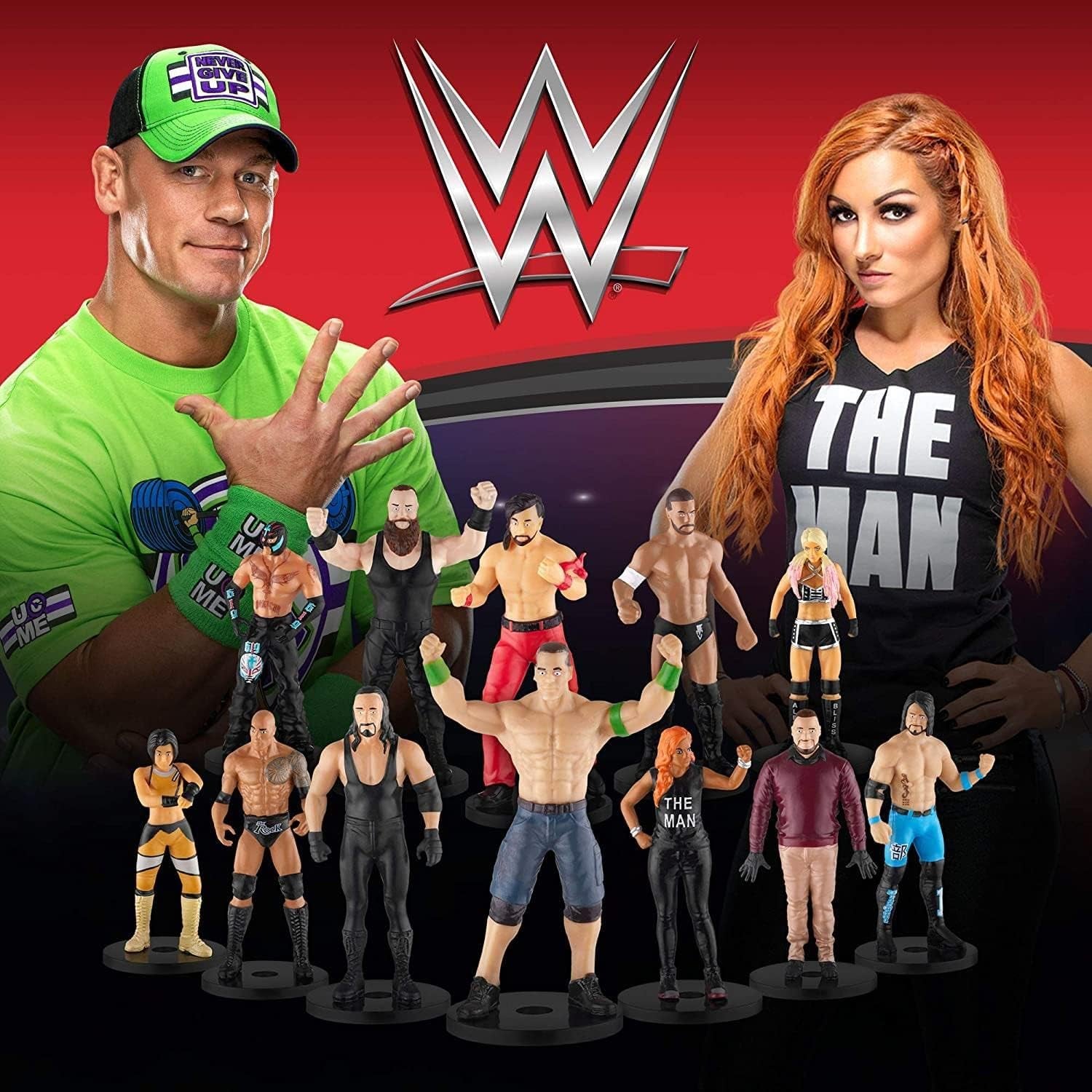 WWE Superstar Pencil Toppers, Set of 12 – WWE Superstars for Writing, Party Decor, Toppers Gifts – Bray Wyatt, Undertaker, Becky Lynch, Braun Strowman and More – Set A